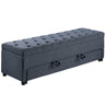 Storage Ottoman With Tufted Seat And Underseat Drawer