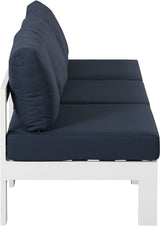 Nizuc - Outdoor Patio 3 Seat Armless Modular Sofa With White Frame