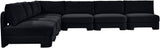 Hammond - Velvet Performance Fabric Upholstered 7 Piece Armless Sectional
