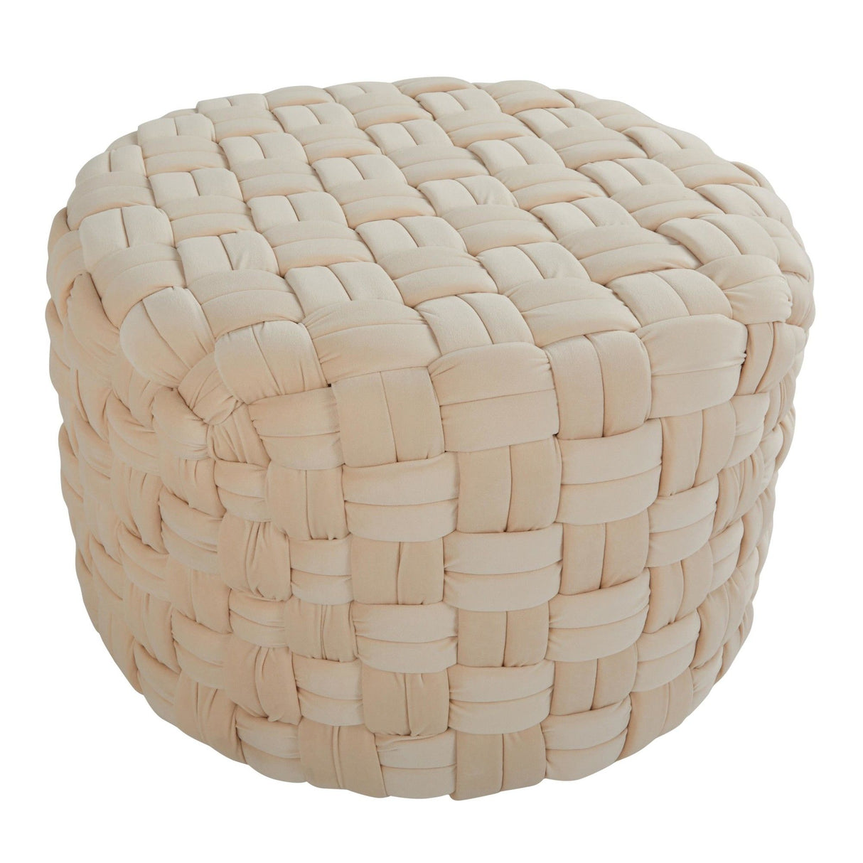 Braided - Round Velvet Ottoman