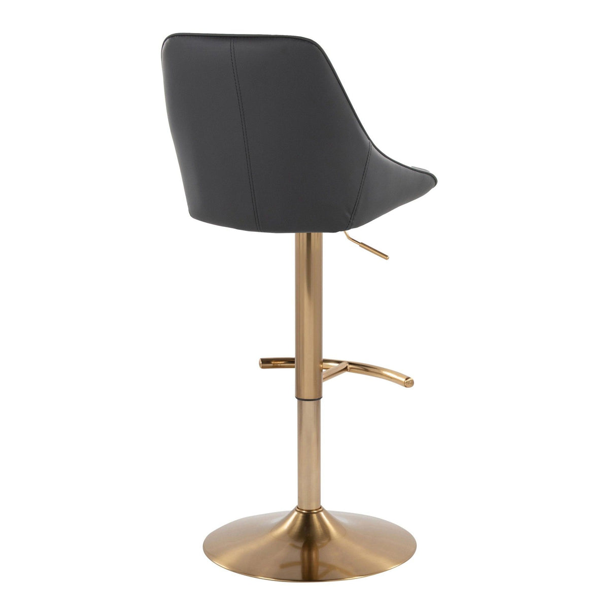 Diana - Adjustable Barstool With Rounded T Footrest (Set of 2) - Gold Metal