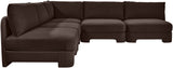 Hammond - Velvet Performance Fabric Upholstered 5 Piece Armless Sectional