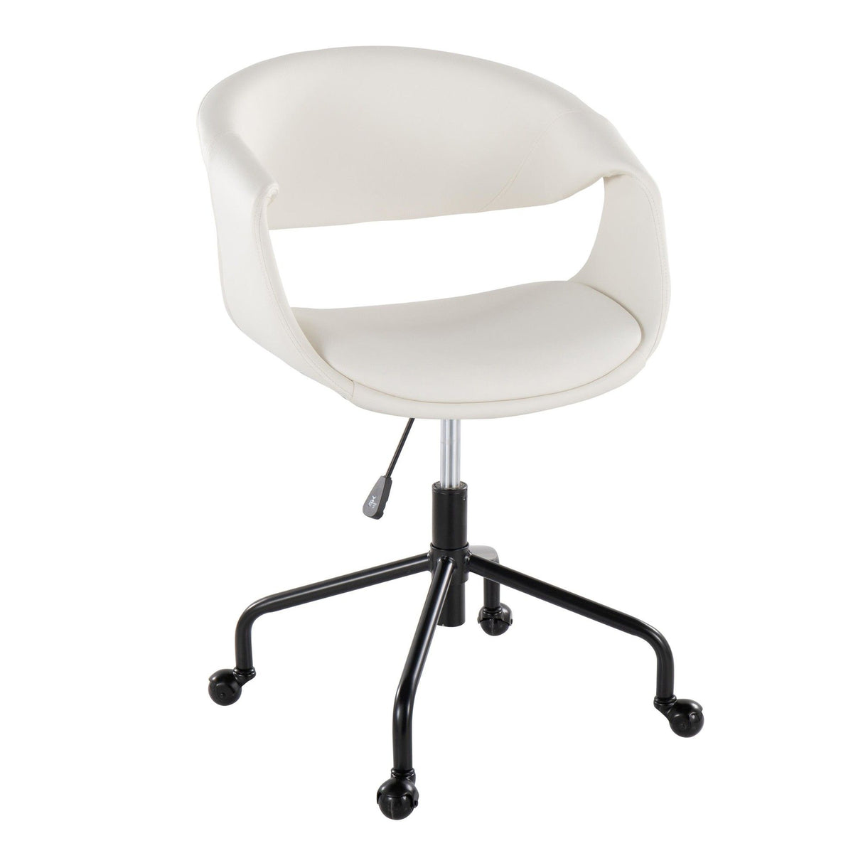 Curvo - Upholstered 4-Star Task Chair - Black Metal Base