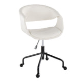 Curvo - Upholstered 4-Star Task Chair - Black Metal Base