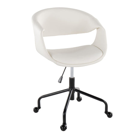 Curvo - Upholstered 4-Star Task Chair - Black Metal Base