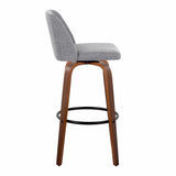Toriano - 30" Faux Leather Fixed-Height Barstool (Set of 2) - Walnut & Chrome Base