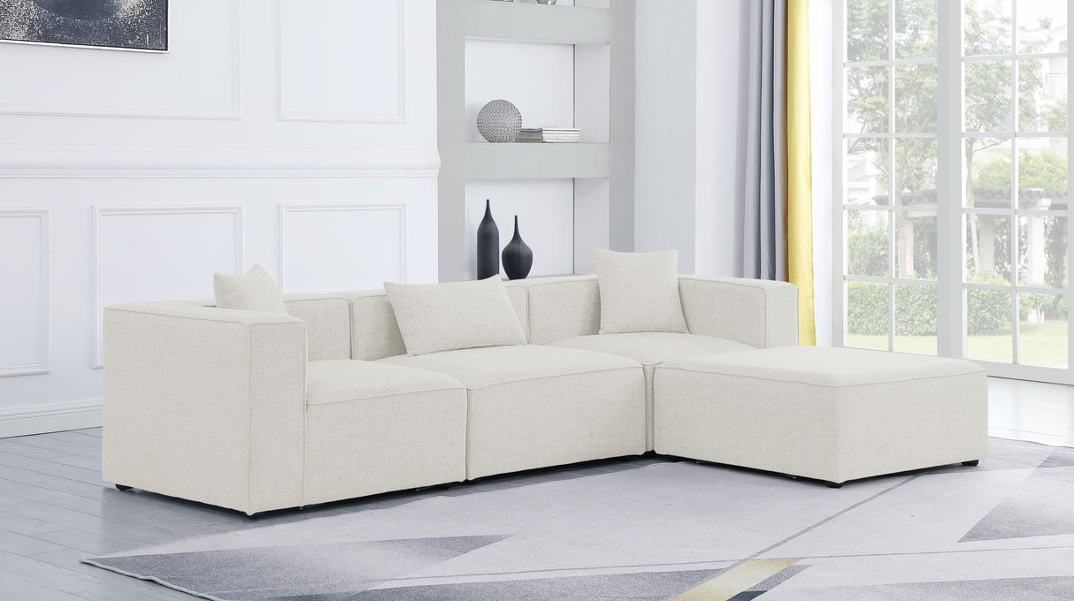 Cube - Linen 4 Piece Modular Sectional With Chaise