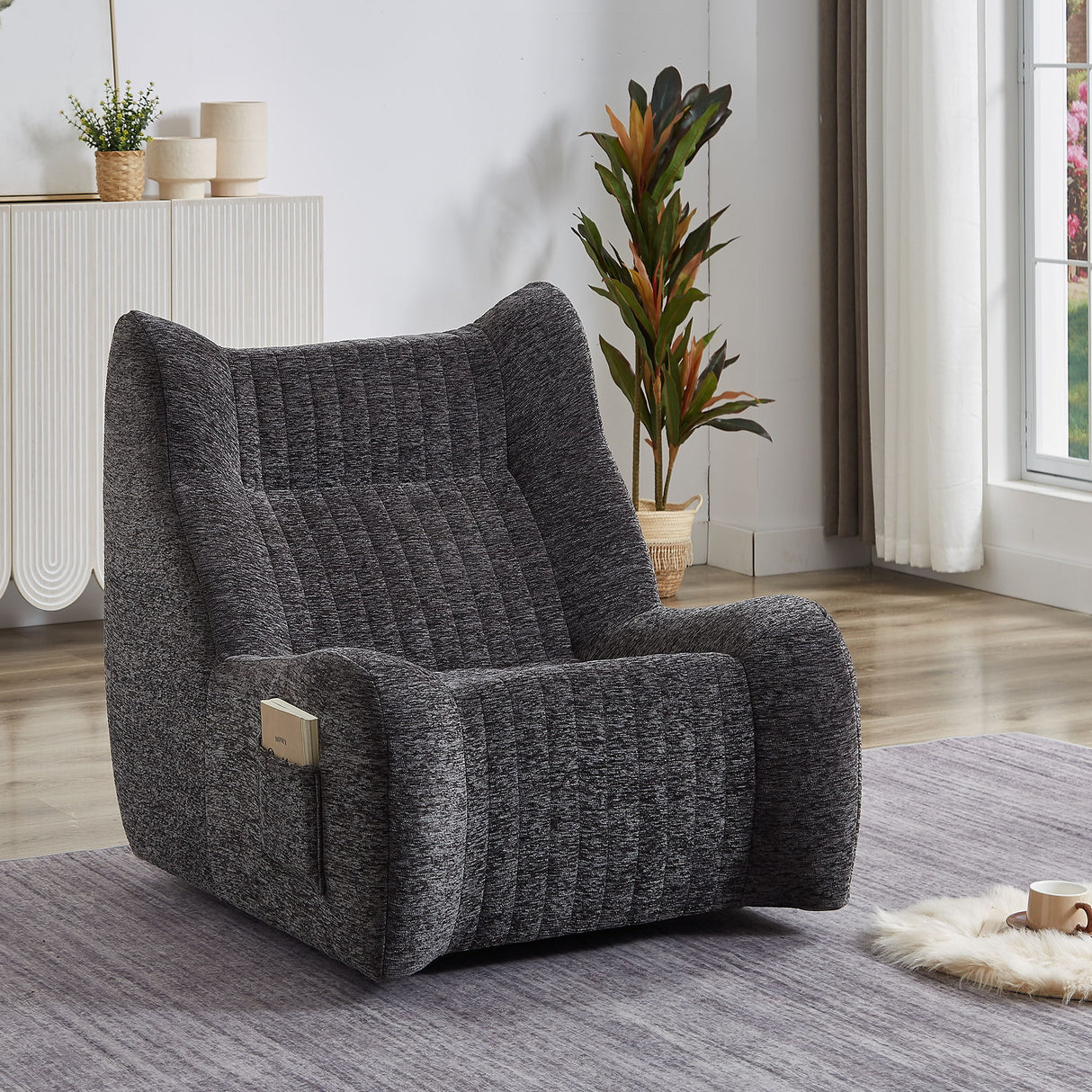 Bean Bag Chair, Lazy Floor Sofa Couch - Gray