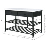 Emery - Kitchen Island - White Cultured Marble Top & Gray