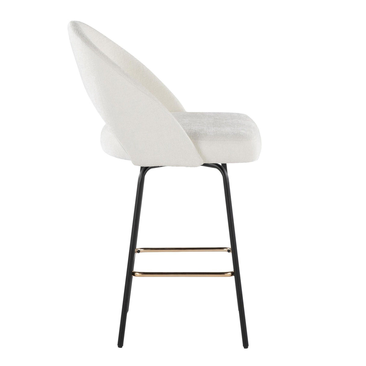 Renee - Upholstered Fixed-Height Counter Stool (Set of 2) - Black Metal
