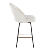 Renee - Upholstered Fixed-Height Counter Stool (Set of 2) - Black Metal