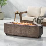 Wellington Square Iron Fire Pit With Wood Pattern Design And 50,000 Btu Output