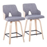 Santi - 24" Fixed-Height Counter Stool With Swivel - Natural Wood (Set of 2)