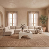 Hammond - Velvet Performance Fabric Upholstered 6 Piece L-Shaped Armless Sectional