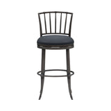 Vince - Commercial Grade Steel Frame Faux Leather Upholstered Swivel Bar Height Barstool