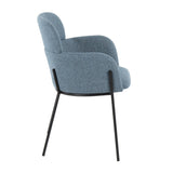 Milan - Contemporary Chair (Set of 2) - Black Metal And Blue Noise Fabric