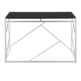 Folia - Contemporary Desk - Silver Metal And Black Wood
