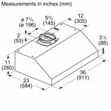 Bosch DUH86553UC dimension line drawing