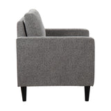 Wendy - Contemporary Accent Chair - Black Wood And Gray Fabric