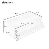 Modern Rectangle Coffee Table With 4 Drawers And 2 Display Shelves