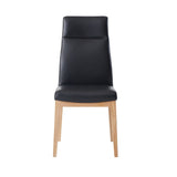Raquan - Side Chair (Set of 2) - Black Leather & Walnut