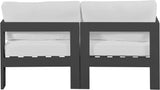 Nizuc - Outdoor Patio 2 Seat Modular Sofa With Gray Frame