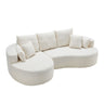 2 Piece Fabric Cloud Curved Sectional Sofa With Chaise For Living Room