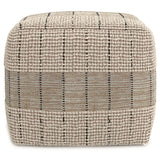Elmer - Square Woven Pouf - Natural / Gray