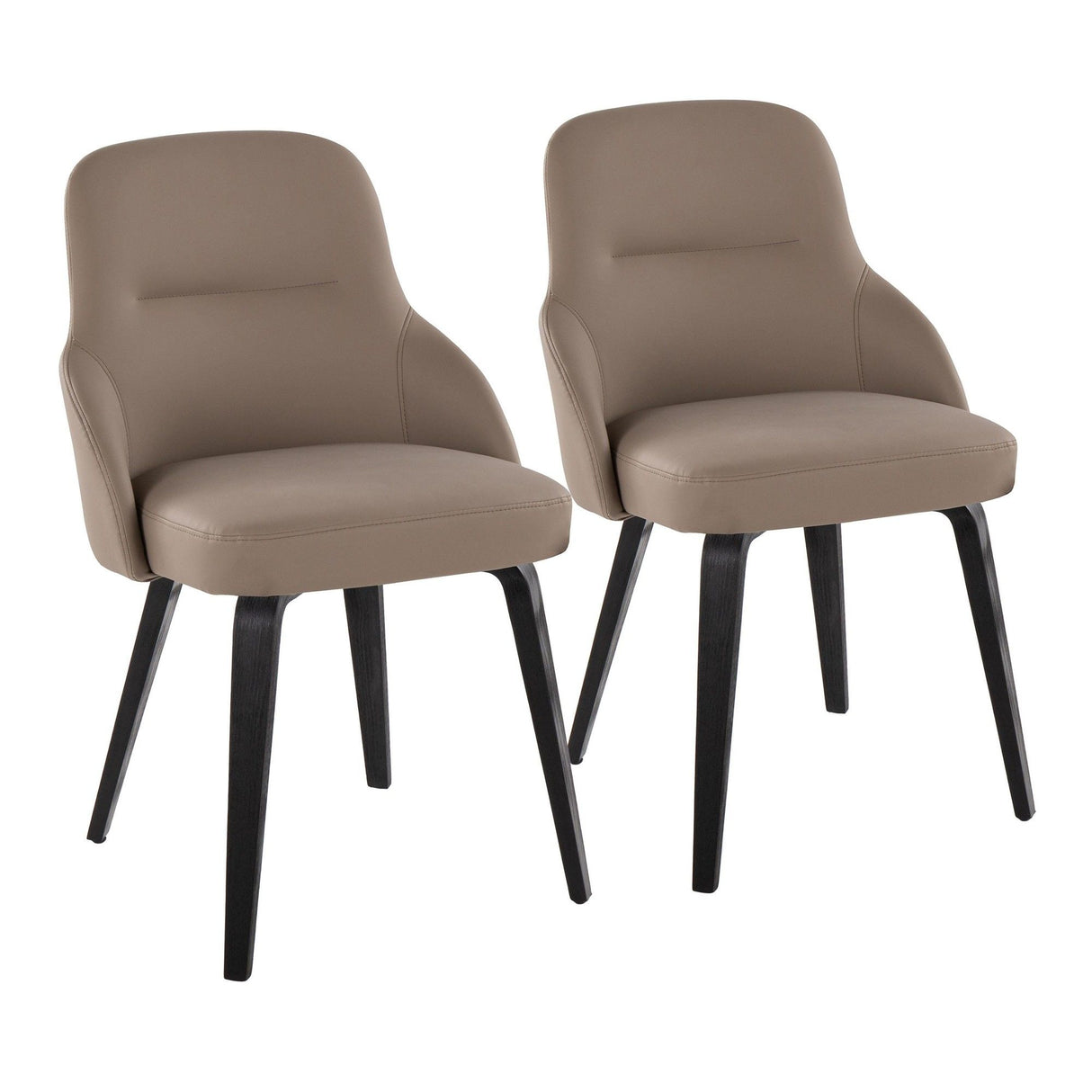 York - Upholstered Chair (Set of 2) - Black Wood Legs