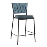 Tania - Braided Contemporary Counter Stool With Faux Leather Seat (Set of 2)