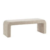 Modern Contemporary Boucle Waterfall Bench