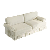 Luxuriously Comfortable Cloud Couch With Elegant Rolled Arms & Pleated Skirt Design