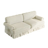 Luxuriously Comfortable Cloud Couch With Elegant Rolled Arms & Pleated Skirt Design