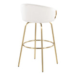 Claire - 30" Fixed-Height Barstool (Set of 2) - Gold Base
