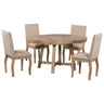 Round Extendable Dining Table Set With 4 Upholstered Chairs