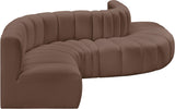 Arc - Faux Leather 6 Piece Curved Modular Sofa