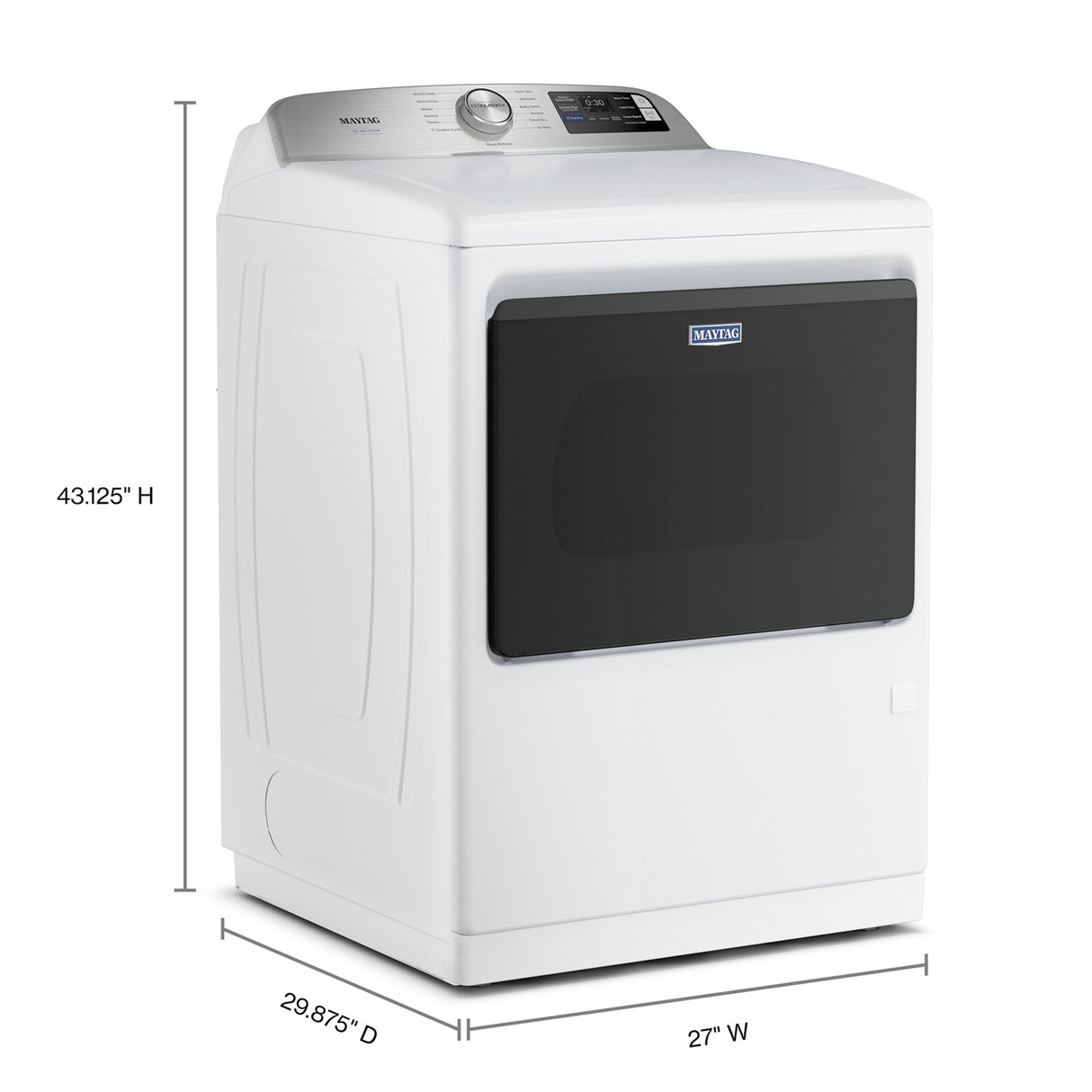 Maytag MED7205RW dimension guide