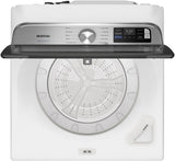 Maytag MTW6200RW top load washer with lid open showing Power impeller