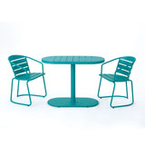 3 Piece Elegant Outdoor Bistro Set With 2 Chairs And Oval Table