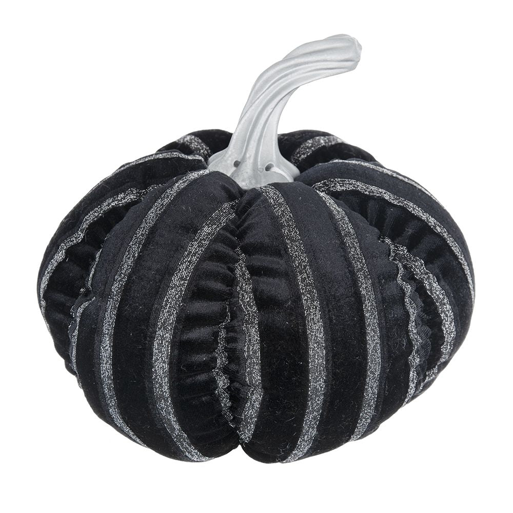 Stripe Pumpkin Decor, For Holiday Halloween Decoration - Black / White