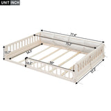 Upholstered Platform Bed With Guardrail And Pillow
