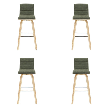 Vienna - 39.5" Swivel Bar Height Square Back Wood Bar Stool With Faux Leather Seat