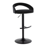 Grotto - Upholstered Adjustable Barstool - Black Metal Base