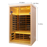 Low EMF, Wide Space Hemlock Double Doors Great Glass Luxury Indoor Far Infrared Sauna Room