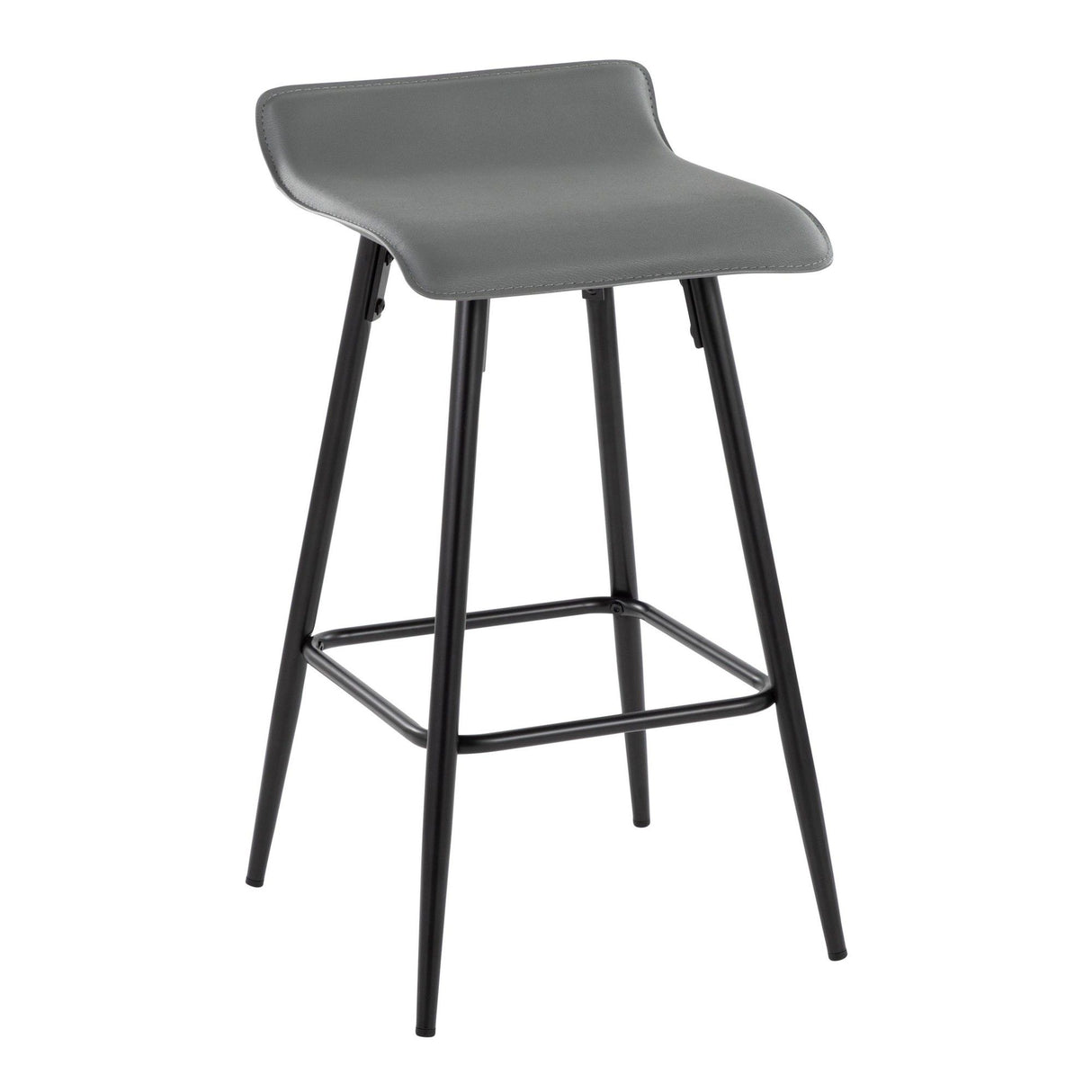 Ale - Contemporary Fixed Height Counter Stool (Set of 2) - Black Steel Frame