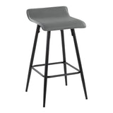 Ale - Contemporary Fixed Height Counter Stool (Set of 2) - Black Steel Frame