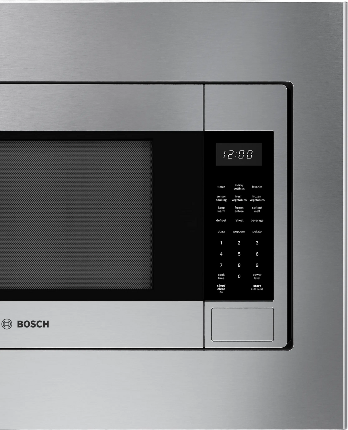 Bosch HMB30155UC built-in microwave oven control panel detail