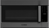 Bosch HMV8045U 30 inch over-the-range convection microwave black stainless steel front view
