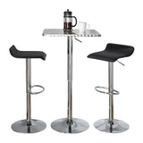 Bistro - Square Ale 3 Piece Bar Set - Chrome Metal