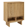 Sideboard Buffet Cabinet With Grille Slat Design With 3 Doors And Adjustable Shelves